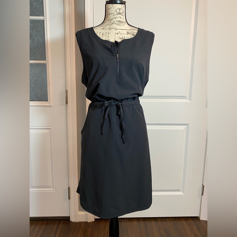 T by Talbots Black Sleeveless Blouson Petite Knee Length‎ Dress XL